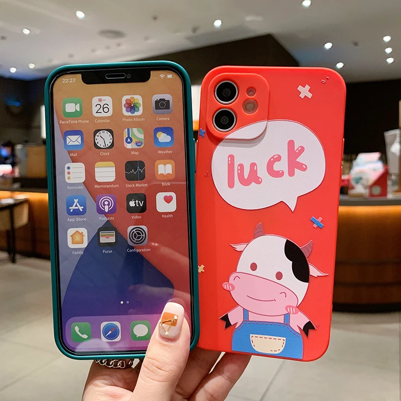 BOORUI luxury tpu doll cow phone case for i phone 6 back cover fancy telephone cases for iphone 12 case