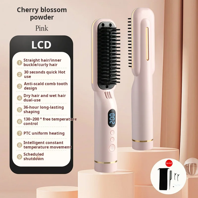 Hot portable mini wireless flat iron female USB charging cordless hair straightener Travel curling iron hair straightener