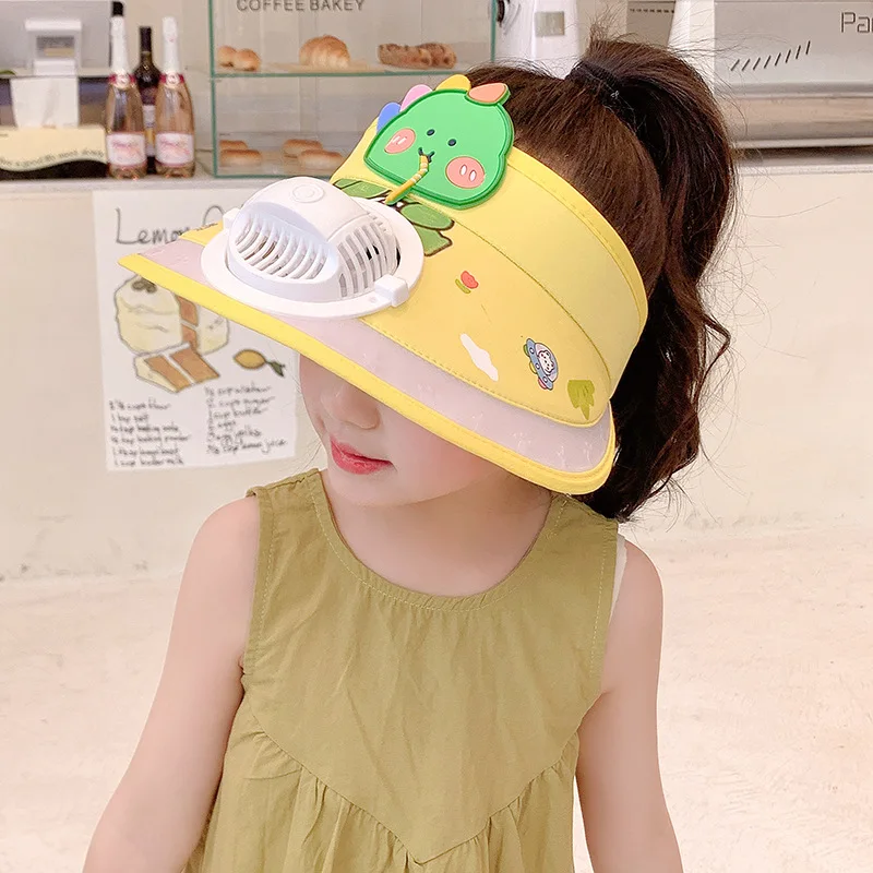 Детская шляпа с козырьком, Детская летняя Солнцезащитная шляпа с вентилятором, перезаряжаемая, для мальчиков и девочек, защита от солнца, крутая уличная шляпа
