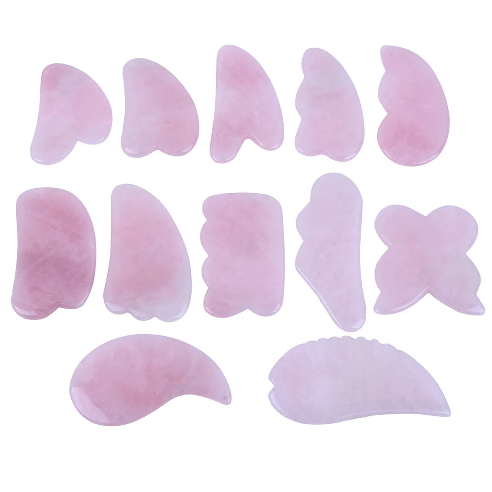 High Quality Rose Quartz Gua Sha Tool Custom Authentic Jade Guasha Massager Body Roller Butterfly Gua Sha Tools Wholesale