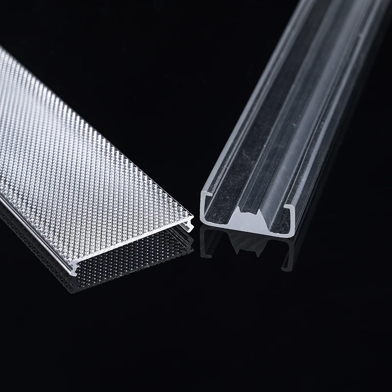 Custom Plastic Extrusion Product Acrylic PMMA PC Emboss Diffuser Cover Strip Light Lampshade For Housing Lighting Diffuser