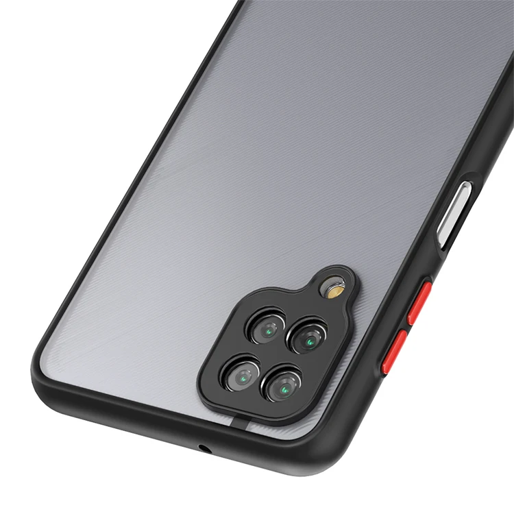  Чехол для Samsung Galaxy A12 с защитой камеры чехол сотового телефона двухцветный Прозрачный матовый из ТПУ