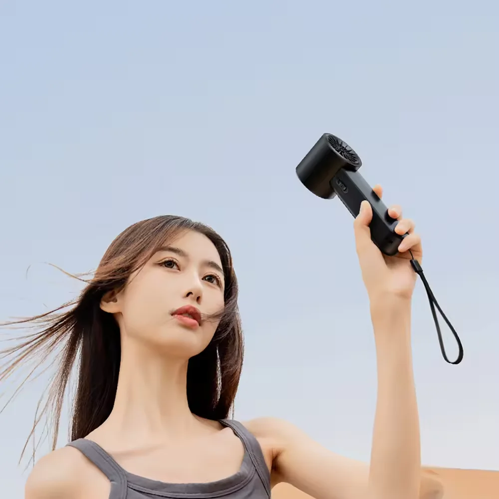 4800mAh High Speed Handheld Mini Turbo Fan Portable Rechargeable Fan Outdoor Ice Cooling Desktop Hand Fans For Summer Gift