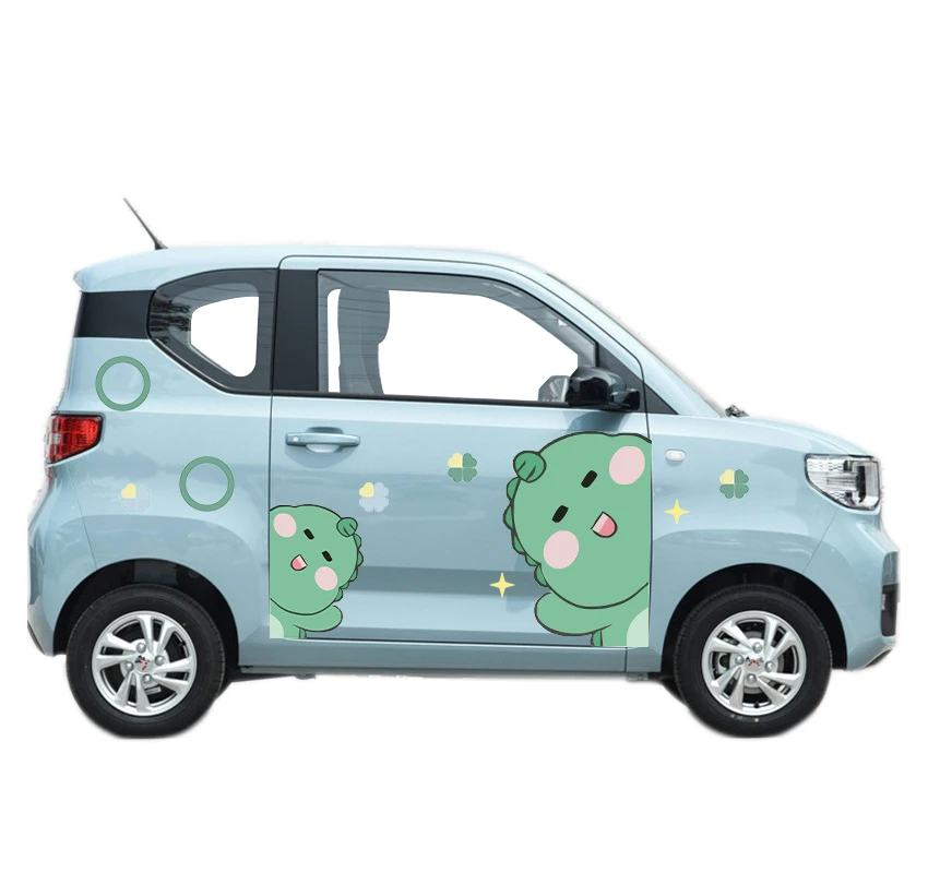 Custom design outdoor car decals Body cute little dinosaur vinyl wrap car stickers printing for UV car windoor body
