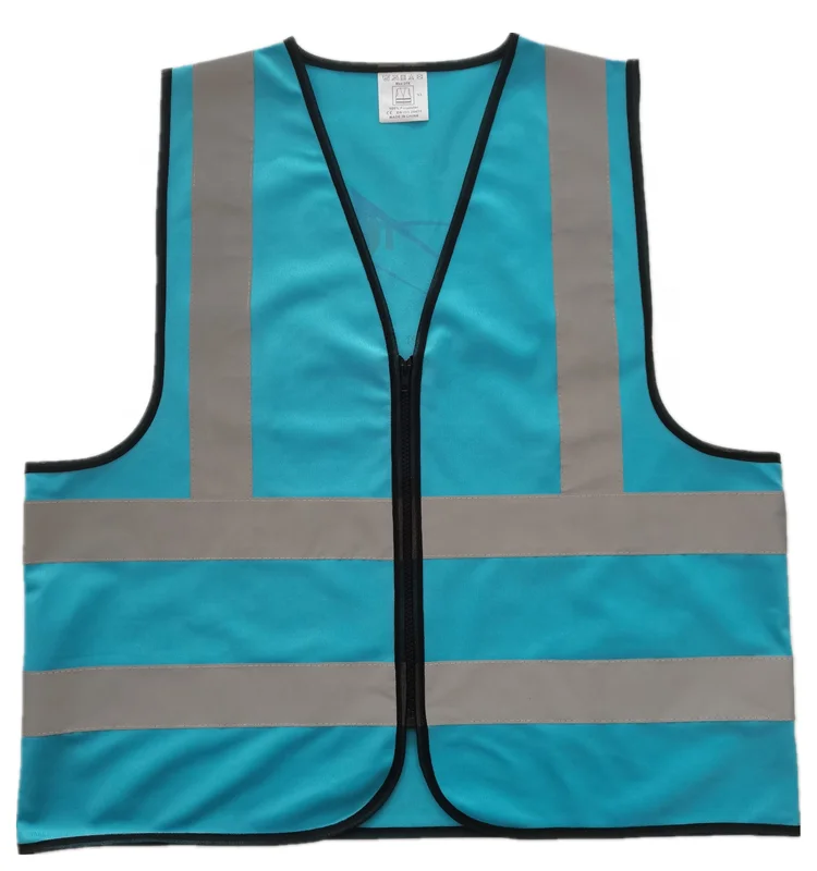 New Style High Visibility CE Blue Construction Safety Vest Road Reflective Safety Jacket China Manufacturer