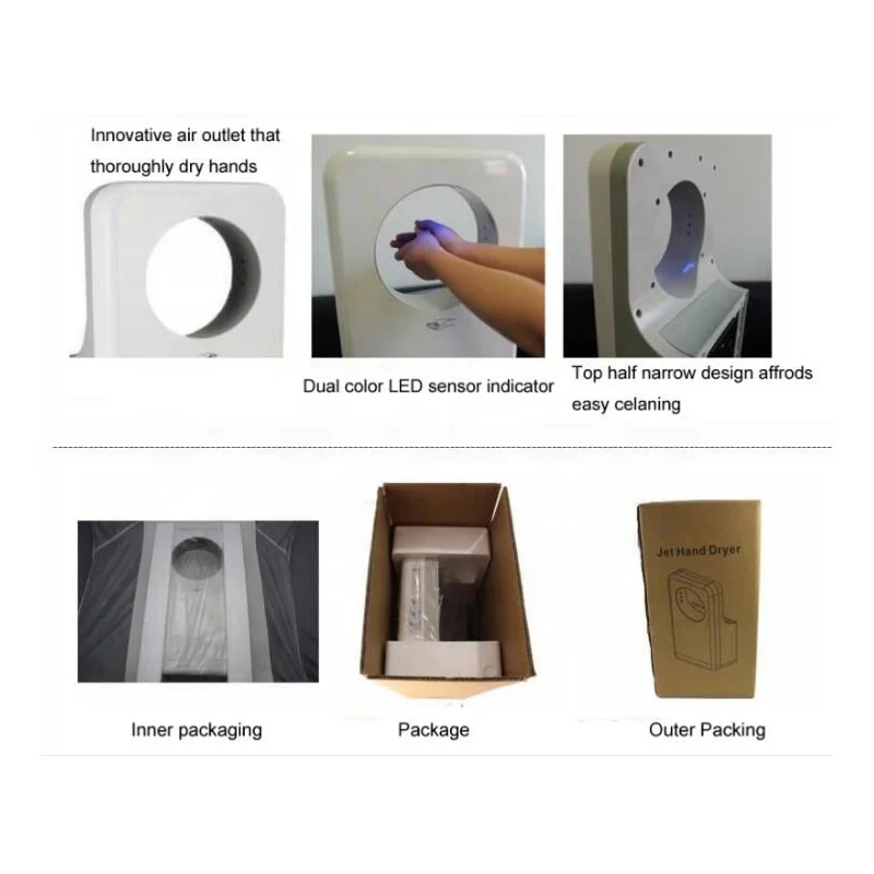 Powerful PTC Heating 360 Degrees Air Blowing Speedy Blade Jet Automatic Hand Dryer with HEPA Filter & UV Sterilization light