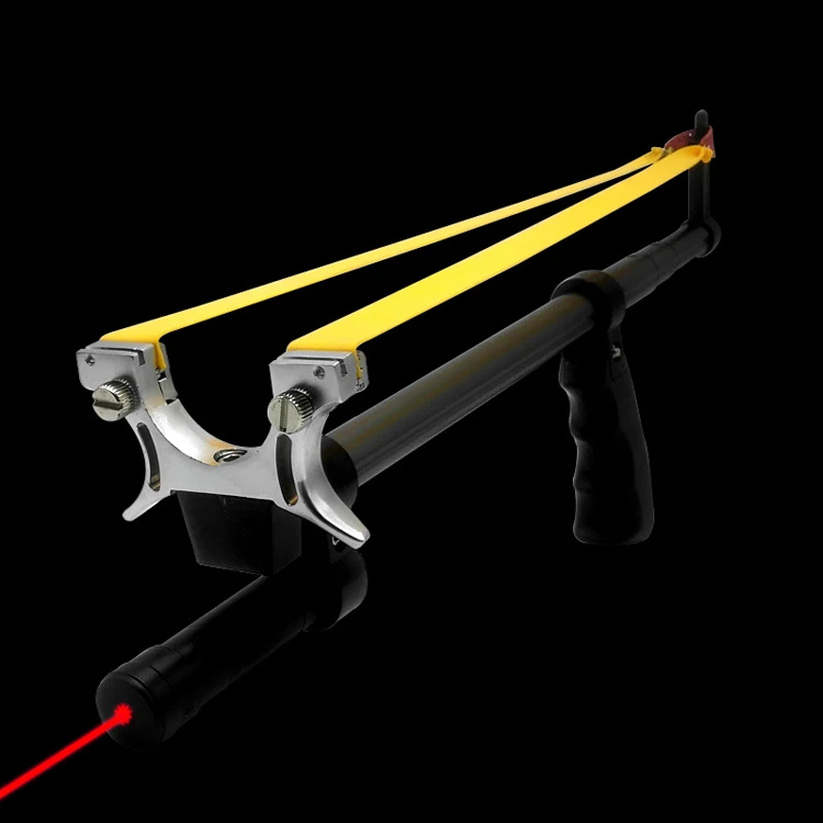 Manufacturer wholesale long rod laser outdoor shooting slingshot metal hunting slingshot