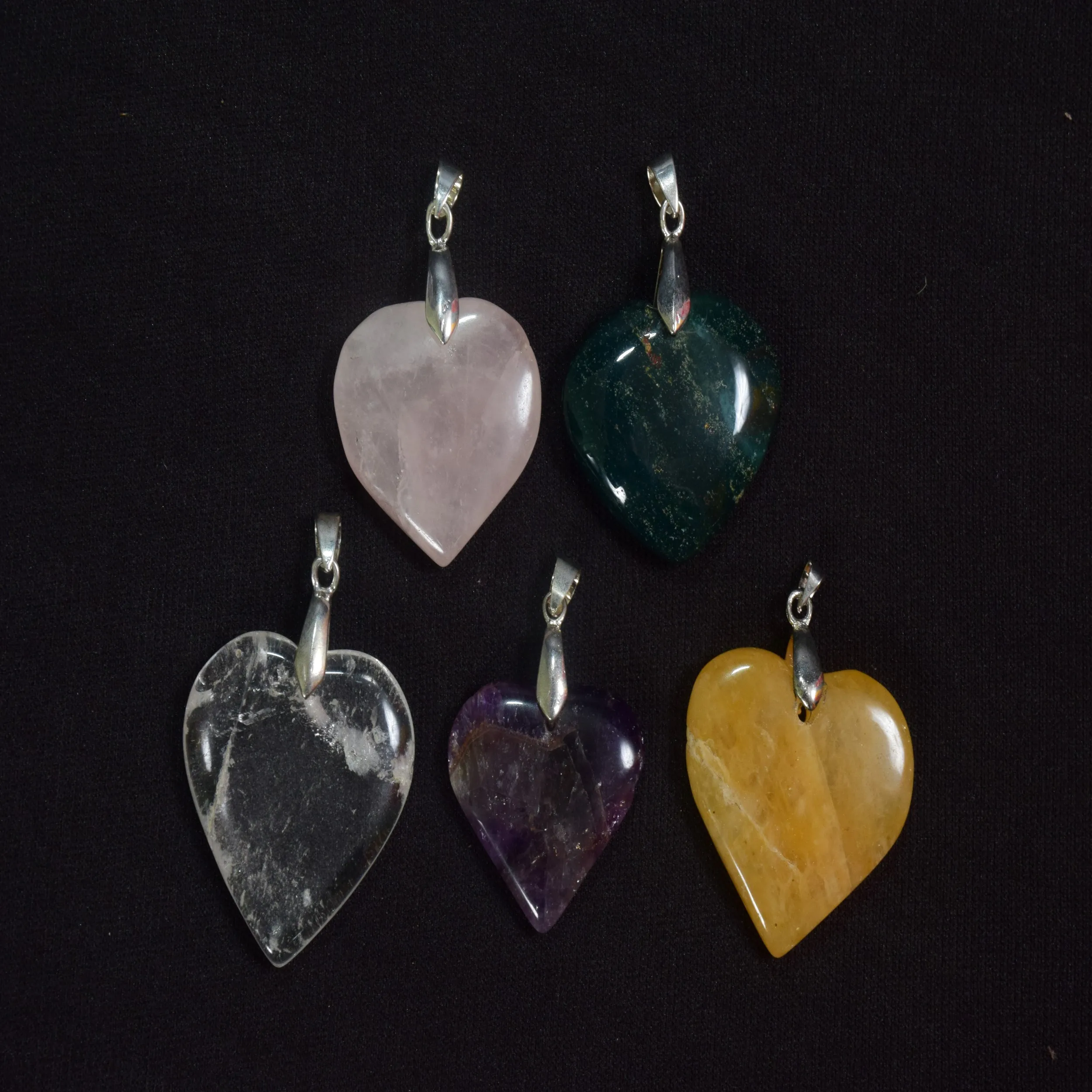 
Оптовая продажа, подвески в форме сердца из натуральных камней семь чакр для мужчин и женщин 