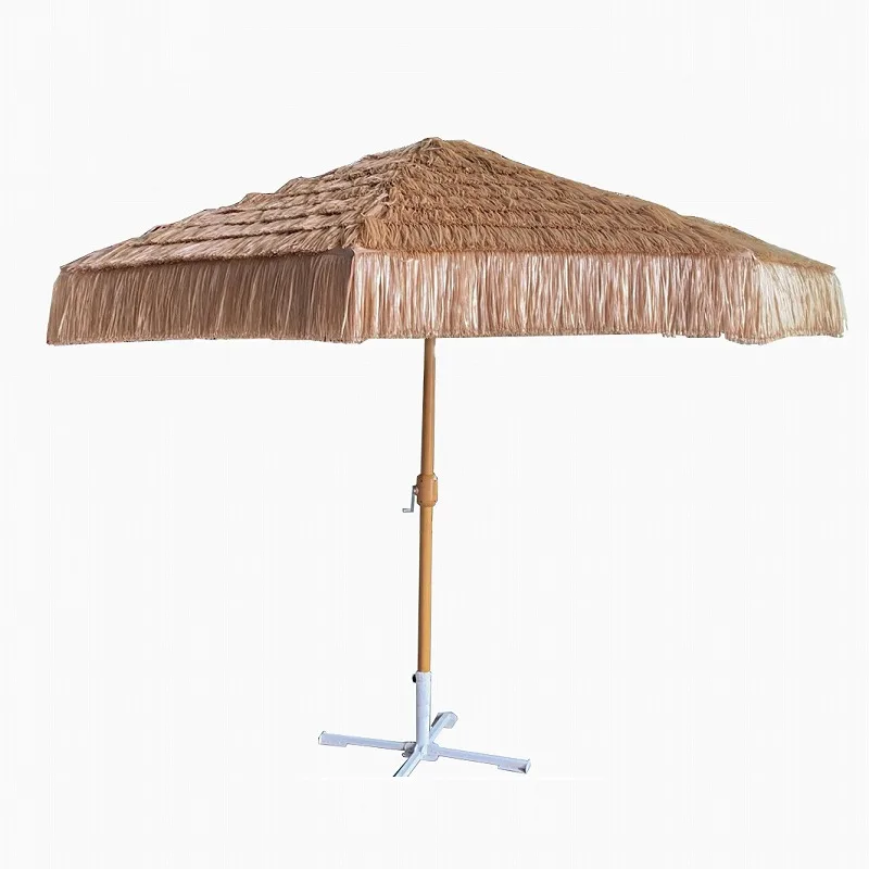 New Outdoor Garden Large Thatched Grass Terrace Beach Umbrella And Base