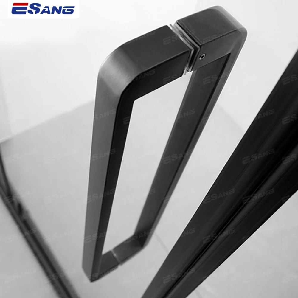ESANG Black Frameless Tempered Glass Hinge Stainless Steel Shower Cabin Fittings Diamond Shower Rooms Enclosures