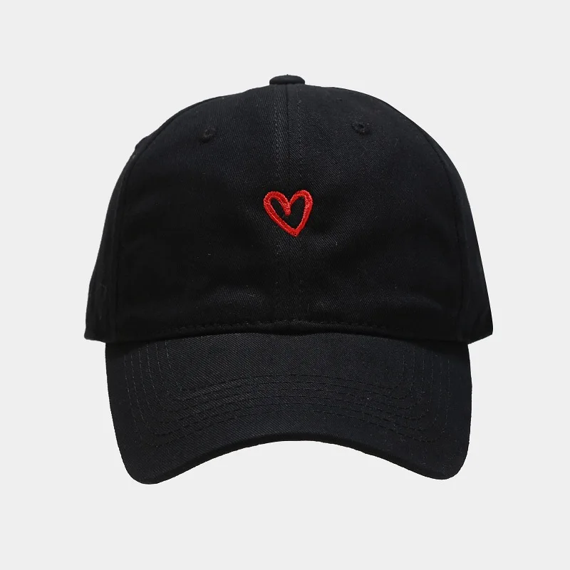 Simple Little Love Embroidery Baseball Cap Show Face Small Korean Version of The Popular Brand Cap Students Lovers Sun Gorras