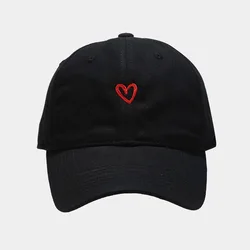 Simple Little Love Embroidery Baseball Cap Show Face Small Korean Version of The Popular Brand Cap Students Lovers Sun Gorras