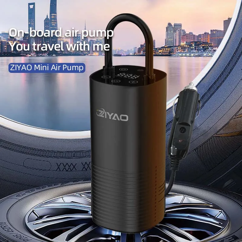 Pompe a Air Electrique Gonfleur de Pneus de Voiture Portable 150psi Compresseur Pompe a Velo Pour Moto Balles Pneu Gonflable