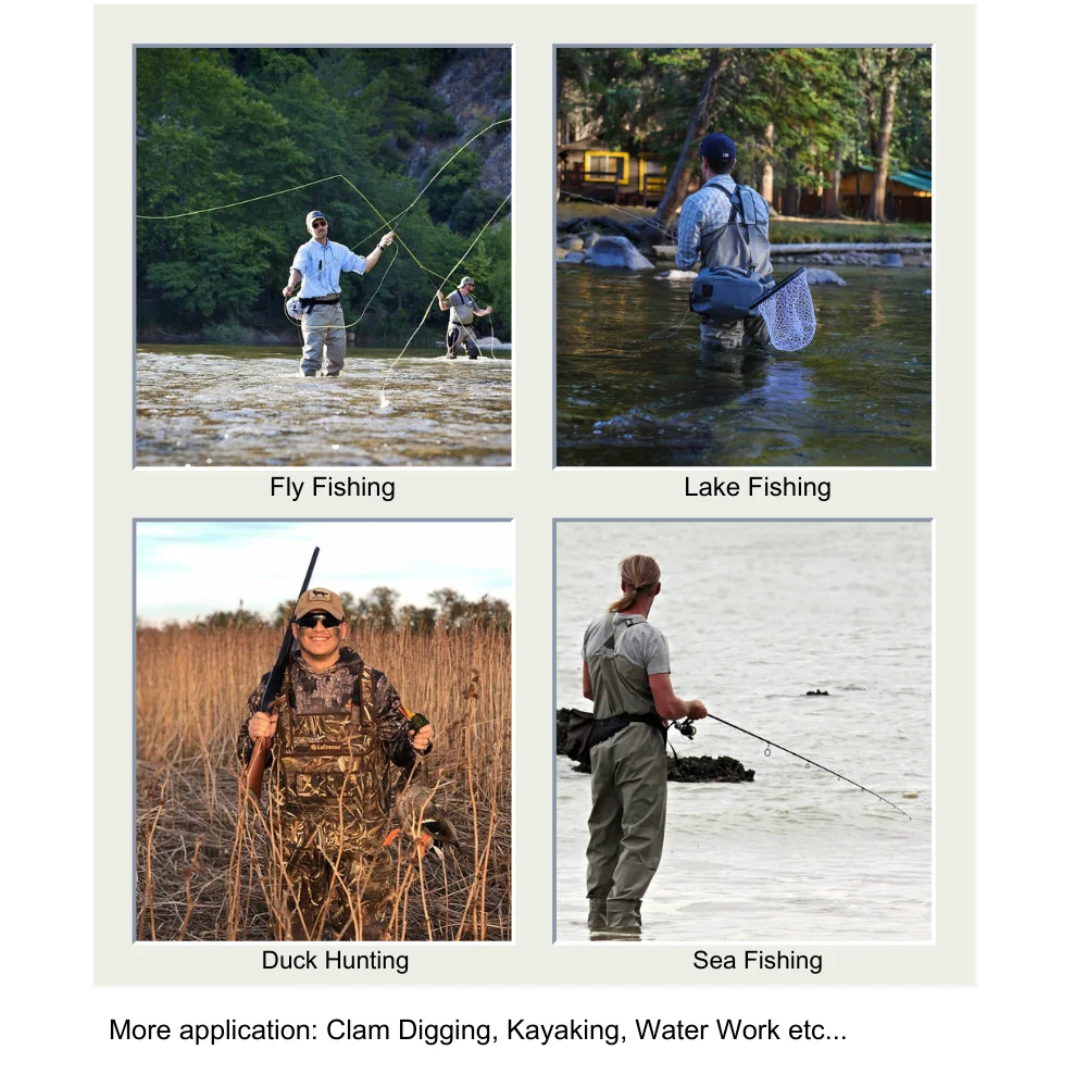 Professional Adult Plus Size Stockingfoot Chest Waders OEM Support Fishing Wader for Men