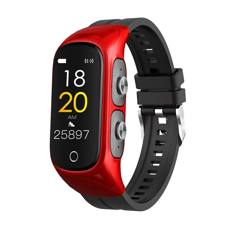 TFT Smart Watch Earphones Music Call Reminder Men Women Watch Earbuds with Heart Rate Tracker 2 In 1 TWS Earphone bracelet