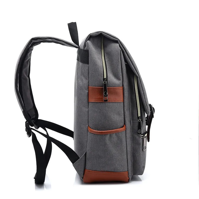 Men High School Bag Women Fashion College Backpack Slim Travel Daypack Vintage Laptop Backpack with USB Charging Port