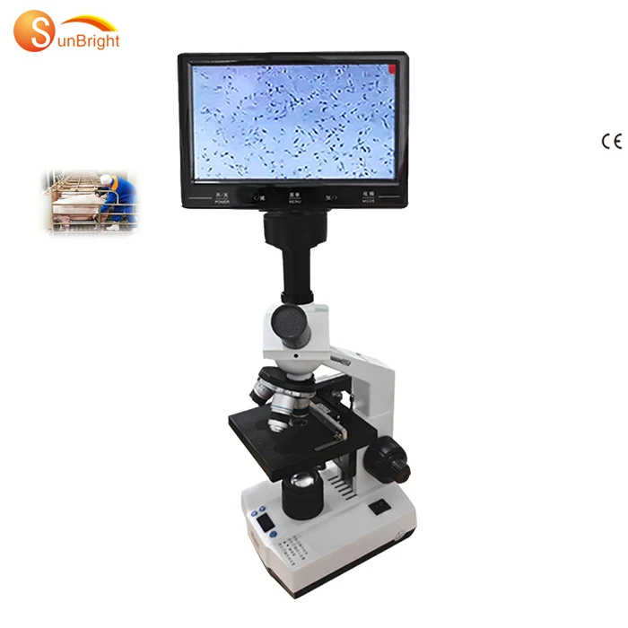 potable biology microscope digital LED screen veterinary biomicroscope