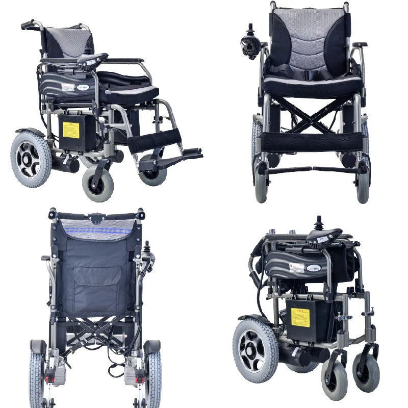 Portable Foldable Disability Electric Motors Camel Color Spraying Power Wheelchair for Disabled