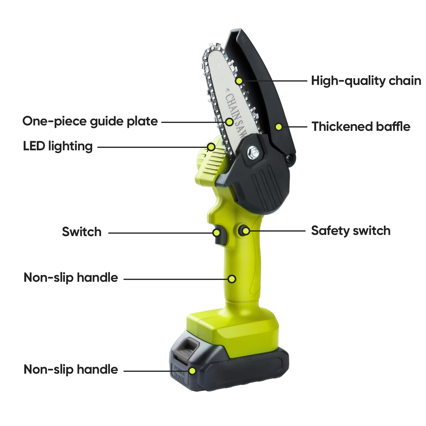 2022 Hot selling 4-inch  Electric Cordless Wood Cutting Chain Saw Powered Mini Chainsaw With Battery