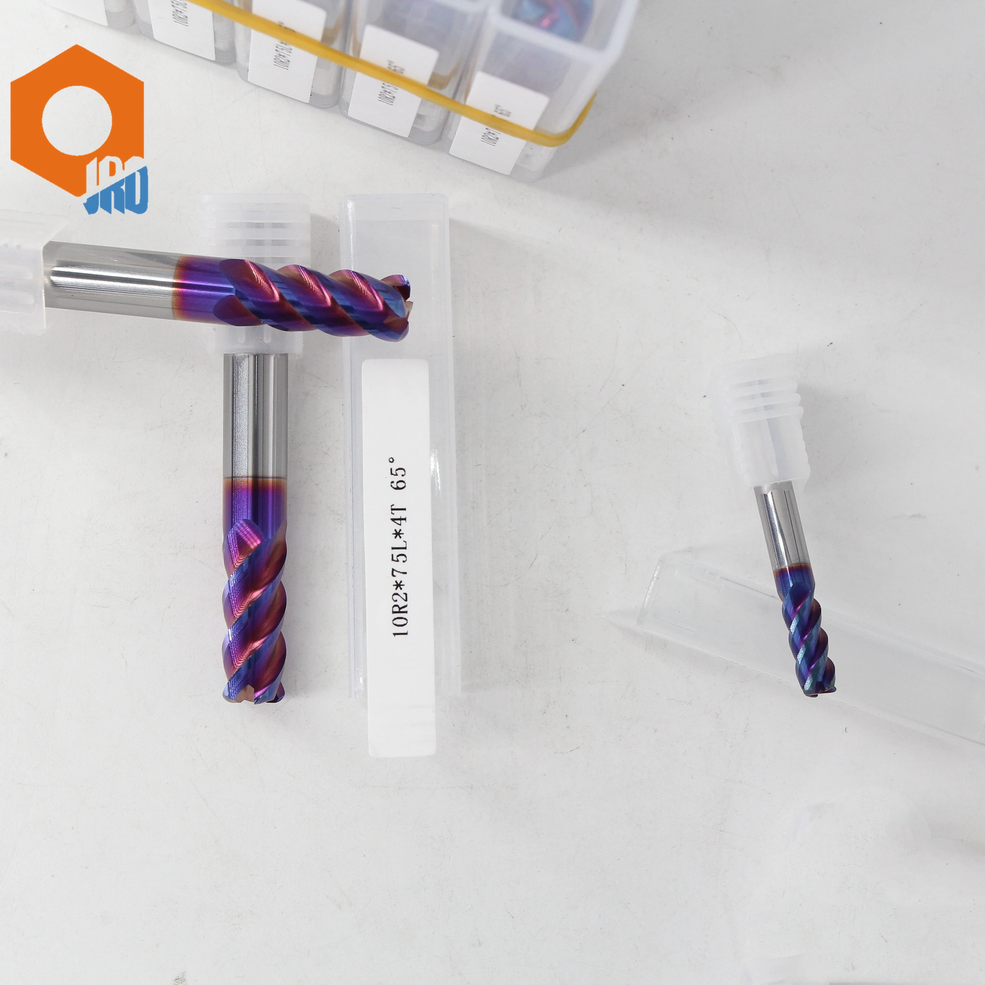 R2 65HRC  end milling cutter D10mm L75mm 4 flutes for cut hardened steel  tungsten carbide end mill cutter