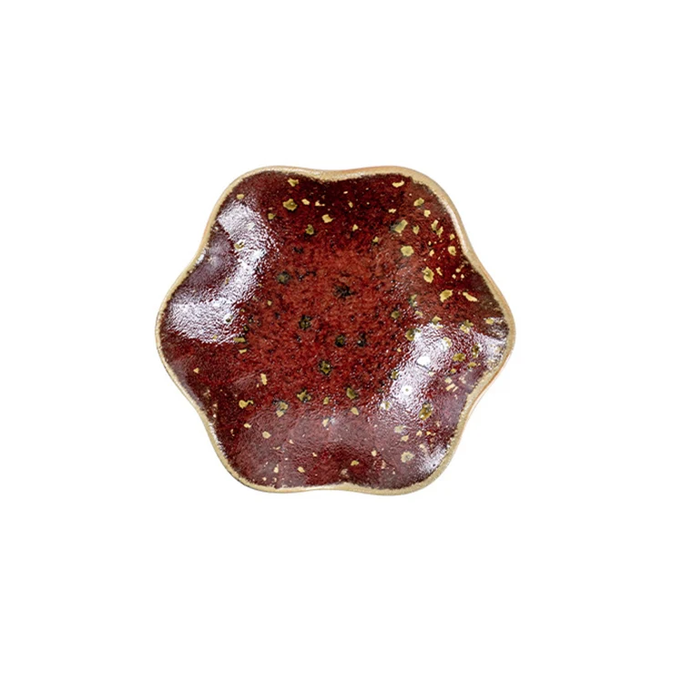 Chaoda 11cm 14 cm chip and dip tray ceramics kiln color sauce dip dish Japanese dishware porcelain for home and hotel