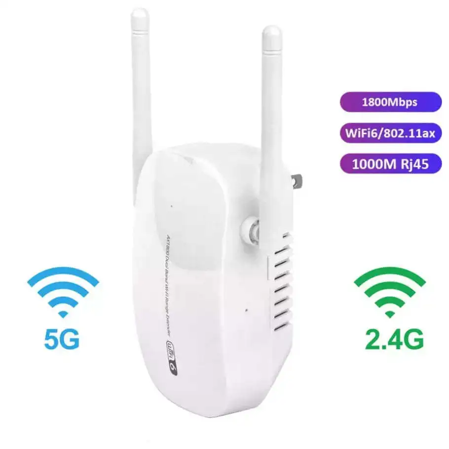 WIFI 6 1800Mbps Repeater Gigabit Port AX1800 Wifi Range Extender 5GHz Wifi Booster