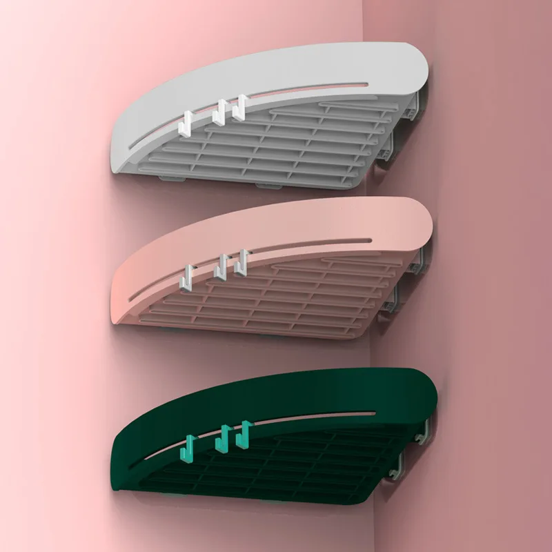 Best-selling Waterproof Corner Storage Rack Organizer Wall-mounted No-punch Bathroom Shower Plastic Storage Shelf