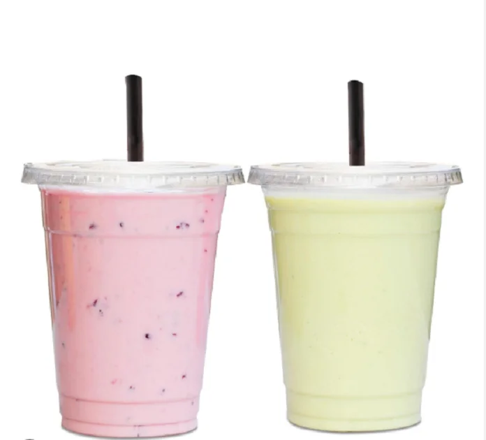 Disposable plastic PET cup party cold drinks logo coffee ice cream beverage PET clear takeaway togo Cup with lid