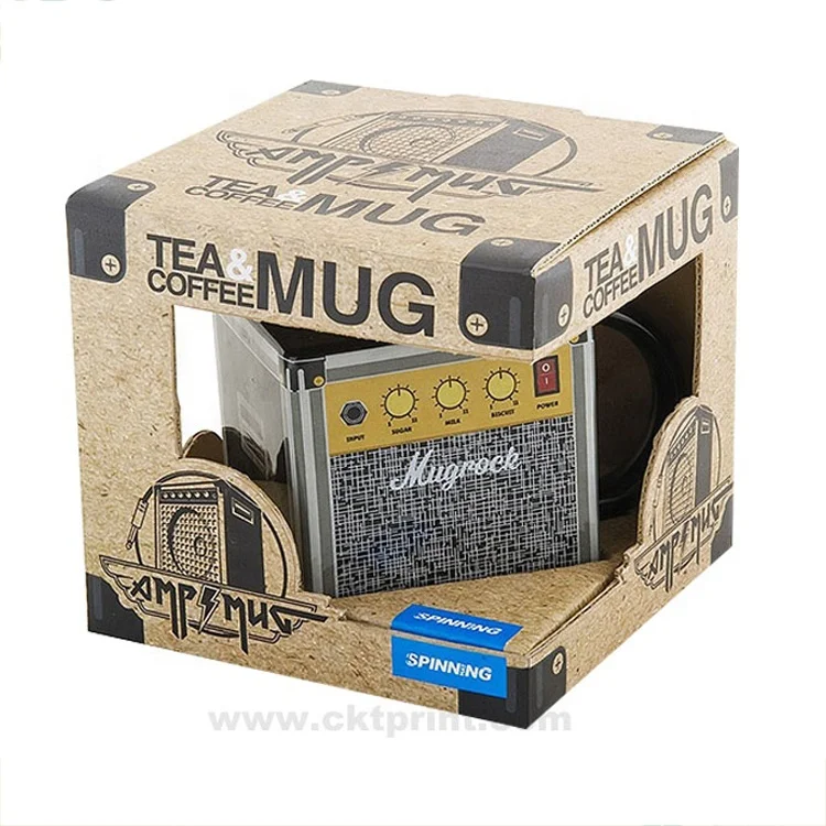 Custom Printed Packaging Cardboard coffee Mug Cup Bottle Gift packaging box with window