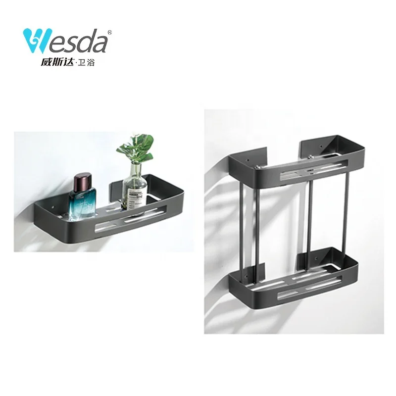 WESDA Shower Shampoo Holder Corner Basket 304 Stainless Steel Storage Organized Shower Caddy Bathroom Corner Shelf