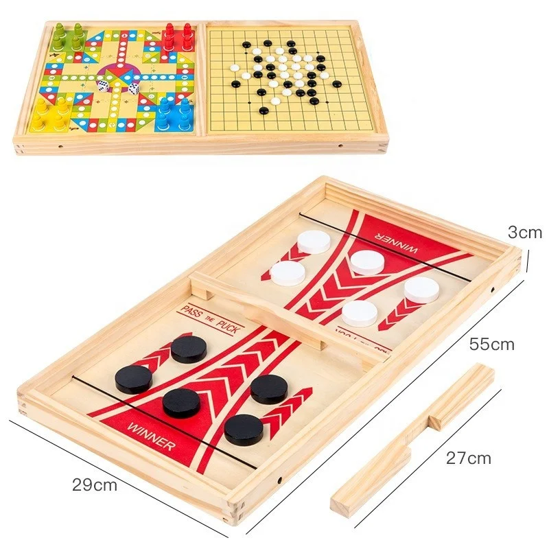 3 in 1 Tabletop Multifunctional Chess Hockey Fast Shot  Game Board