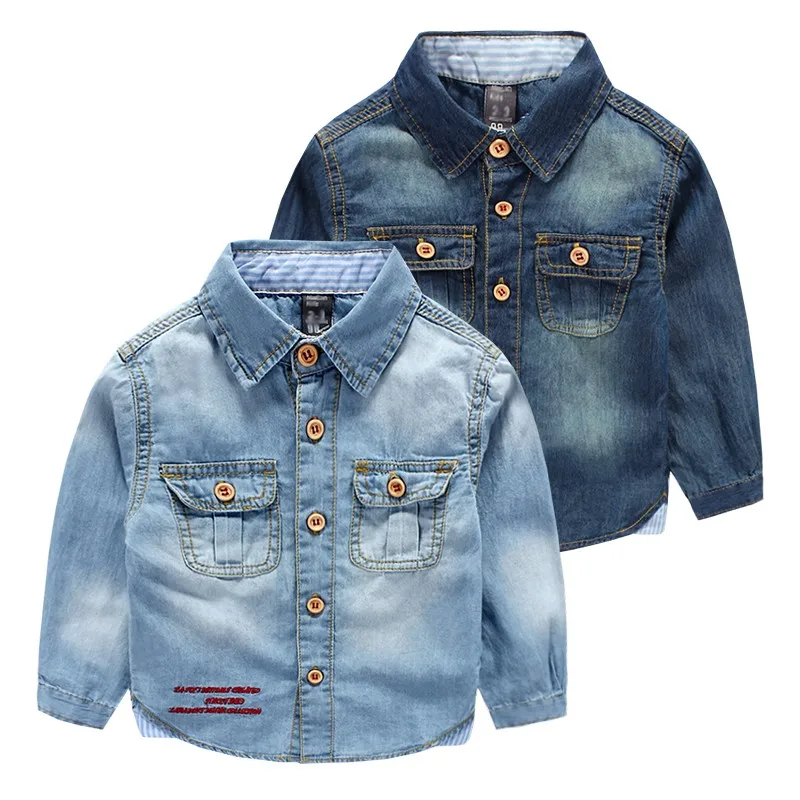 Kids Blue Color Denim Shirt With Buttons From Online Shopping Clothes Store