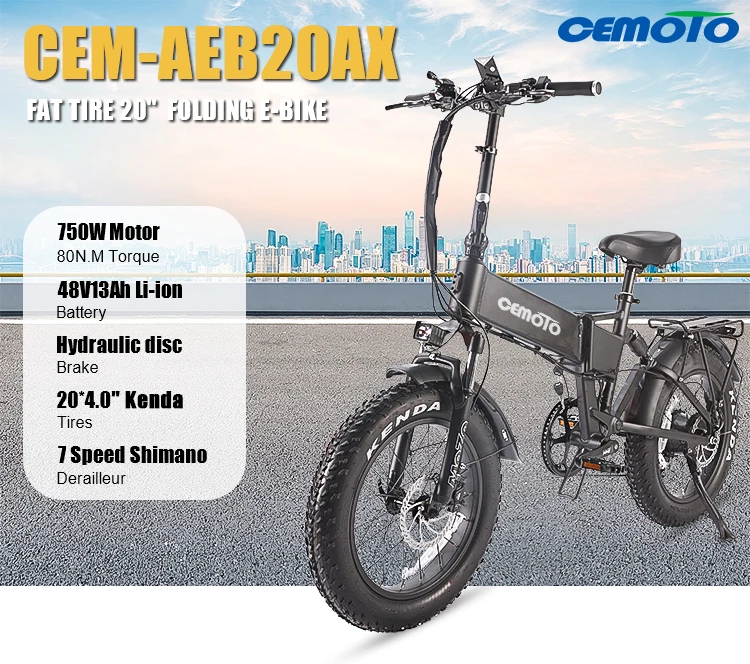 EU Warehouse 48V 13Ah 20 Inch Fat Tire Powerful Foldable Ebike New 250W Bafang Adults Portable Folding Electric Bike