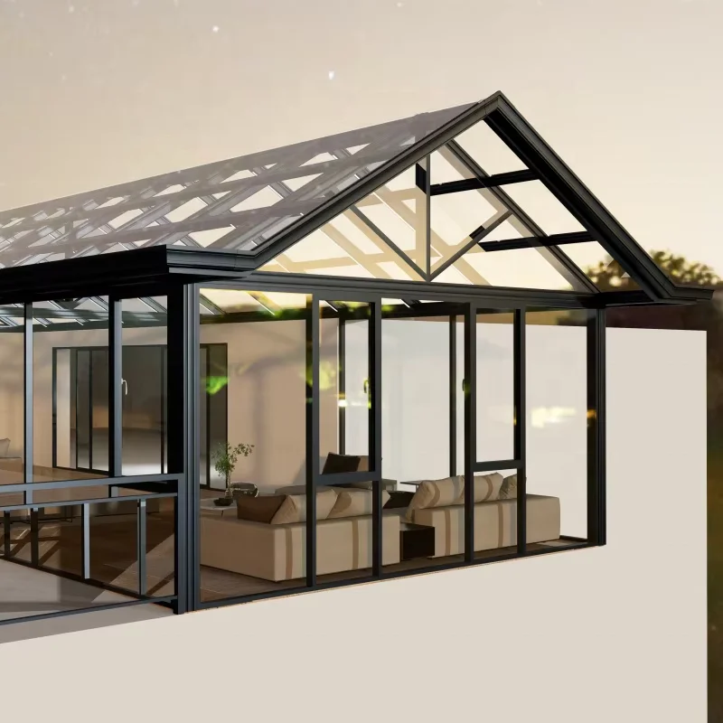 glass house winter garden aluminum luxury customization freestanding aluminum sunroom