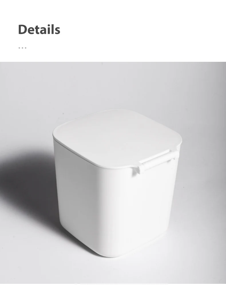 Plastic table top mini waste bin 2.5L office using trash can with open lid melon shell trash can