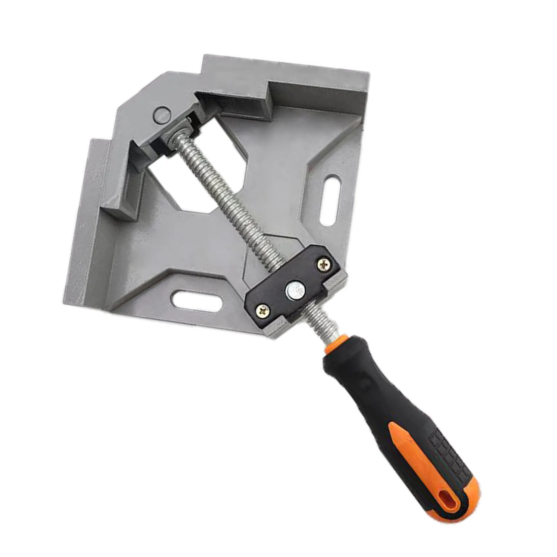 Quick two-handed 90-degree right-angle fixture for fixing and connecting wooden boards.