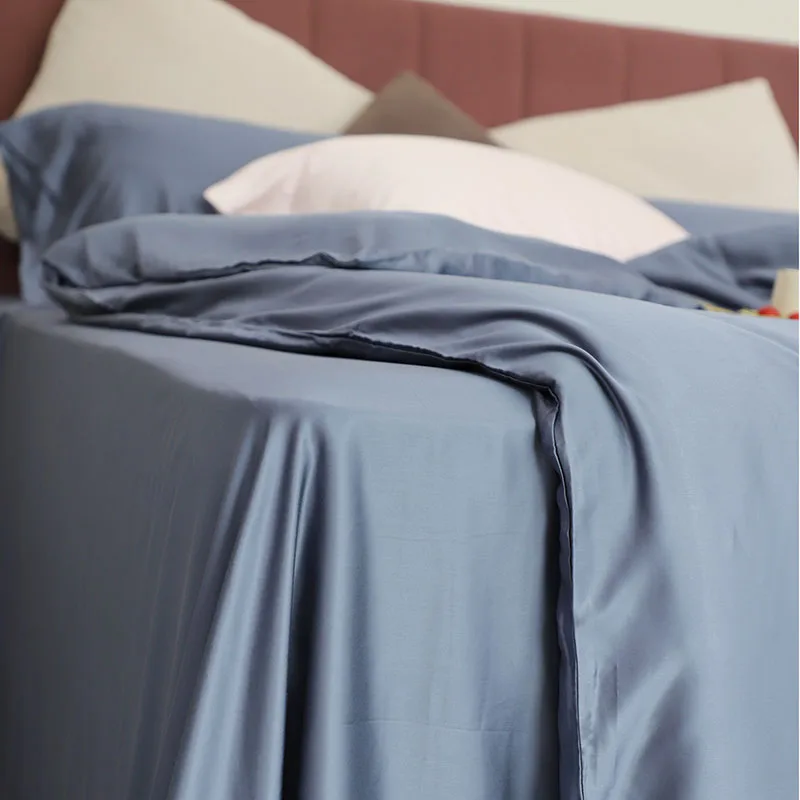 2024 hot sale Item Organic Bamboo fiber Bedding Bed set 100% bamboo bed linen flat sheet set