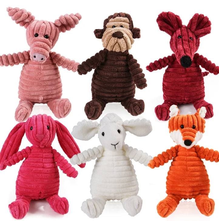 Pet Grind Teeth Training Corduroy Sound Plush Dog Toys Squeaky