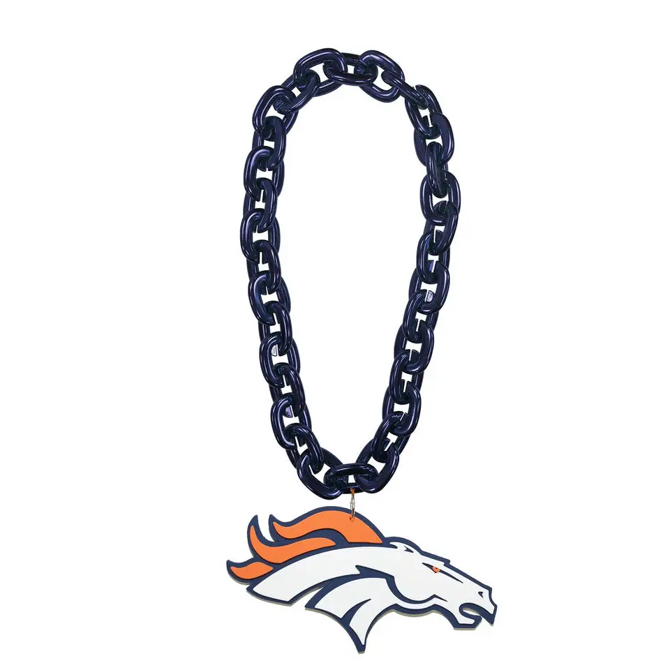 Хит продаж оптовая продажа колье из вспененного материала с 3D EVA пены Denver Broncos негабаритная цепочка вентилятором