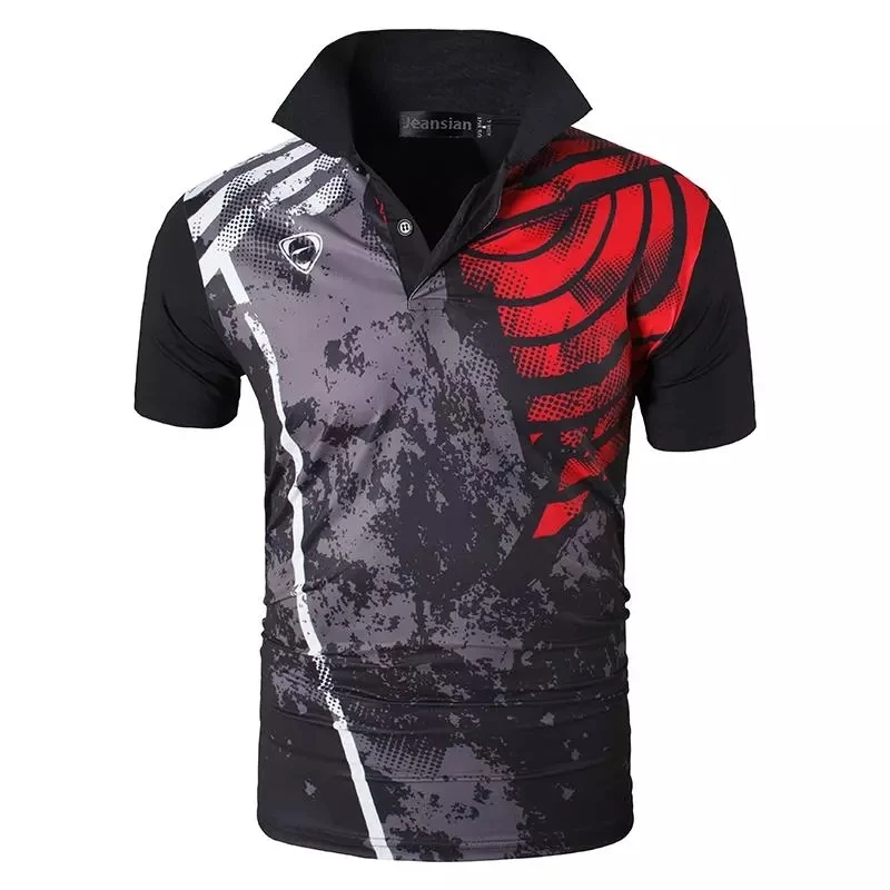 Высококачественная Мужская быстросохнущая Спортивная футболка-поло из полиэстера с сублимационной печатью и короткими рукавами для гольфа