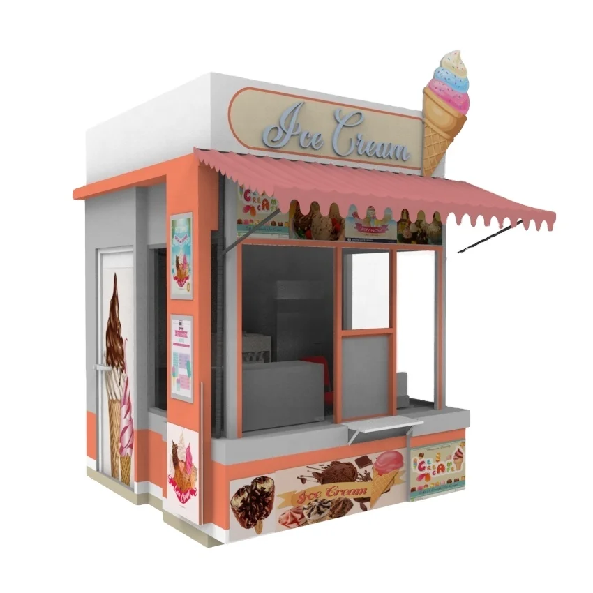 outdoor mini food kiosk design counter coconut