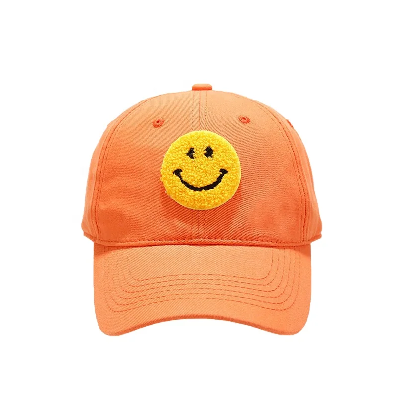 Unisex gorras Womens Embroidered Baseball caps  for Men Black dad hat Funny Fitted Trucker Smiley Face Running hat