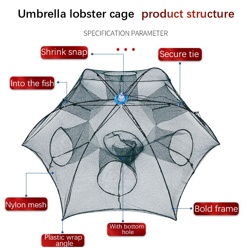 4/6/8/10/12/16/24 Holes Automatic Fishing Shrimp Trap Fishing Net Fish Shrimp Minnow Crab Baits Cast Mesh Trap