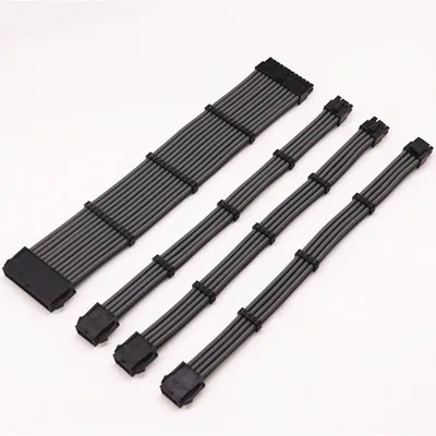 Компьютер источник питания шасси источник питания ATX источник питания нейлоновая плетеная змеиная сетка Сетевой удлинитель кабель Шнур