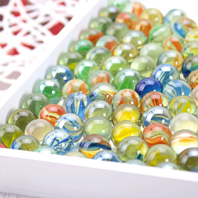 Yufeng Hot sale Glass Marbles Balls canicas bolas marmol de vidrios Beautiful mixed Colour children playing games kids Toy custo