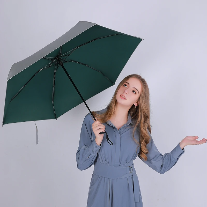 Compact and Portable Silver Coated Carbon Fiber Umbrella Waterproof with Anti-Sunlight Feature Lightweight