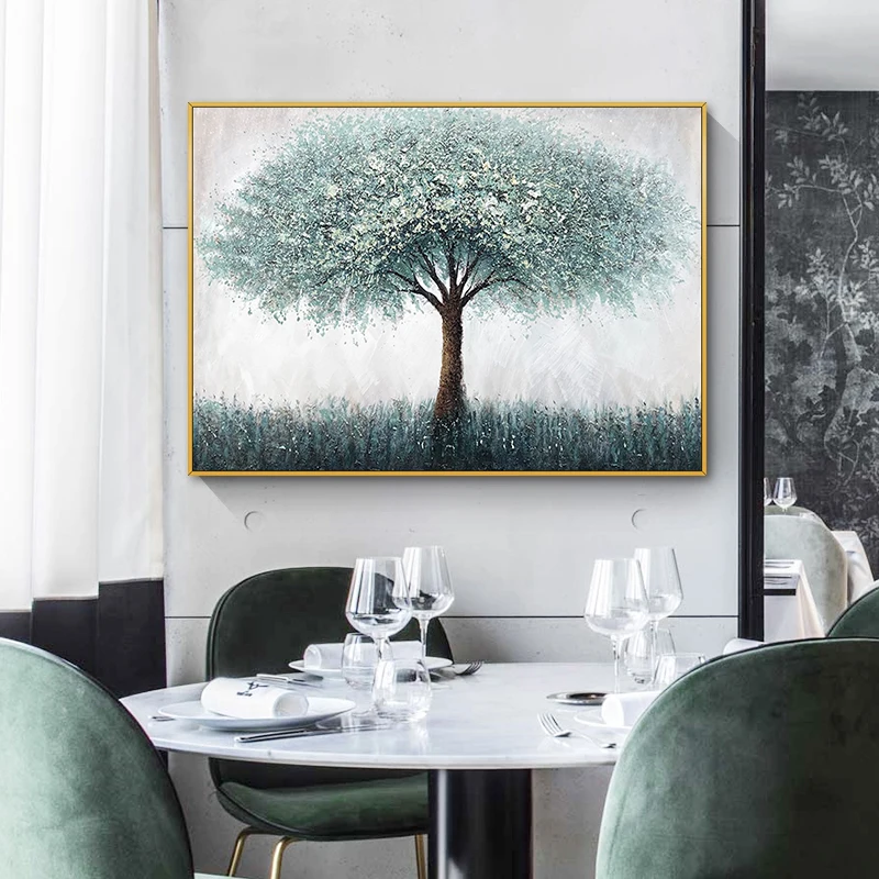 Newest Chinese Creative Tree Abstract Oil Painting on Canvas for Home Decor Hotel Project