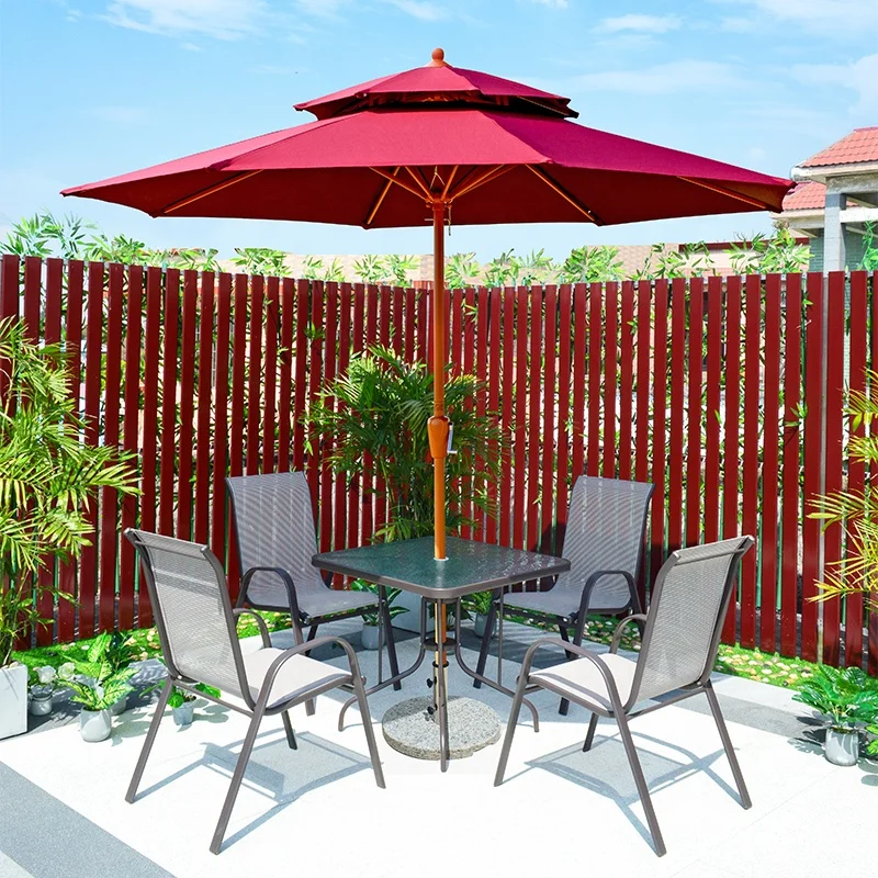 Wooden Sun Shade Parasol Vintage Patio Garden Umbrella fishing umbrella outdoor centre pole beach umbrella