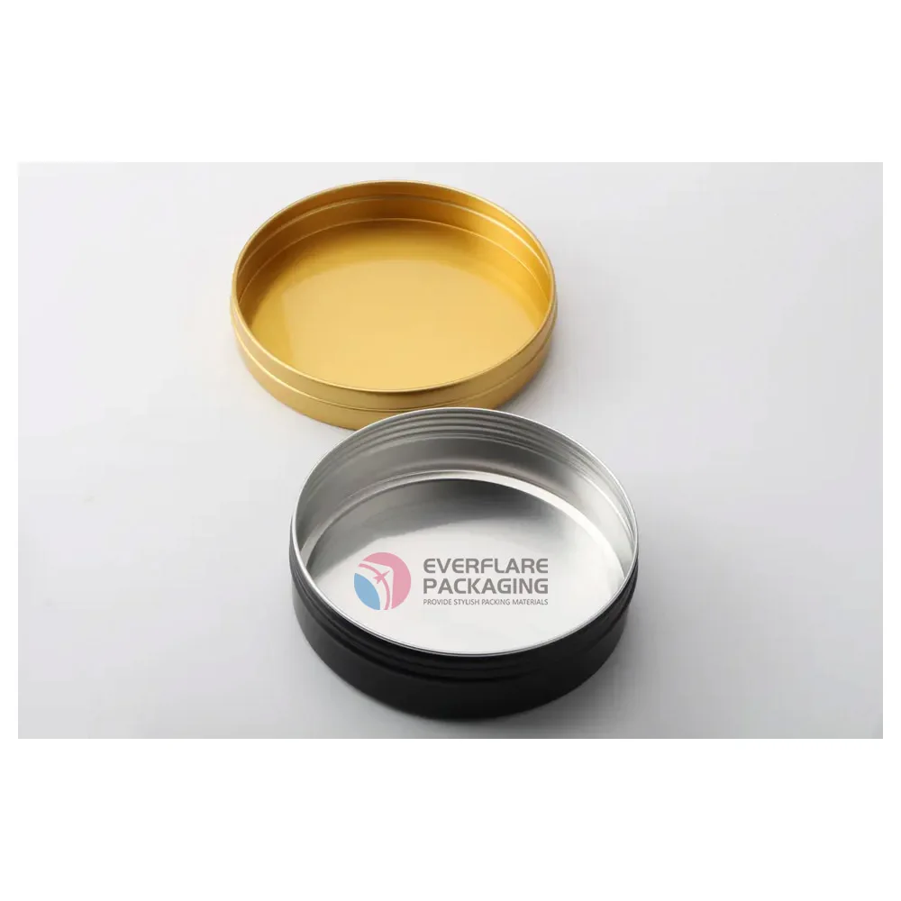 Custom Empty Round Storage balm oils tea daddy packaging Metal Aluminium tin/ can/ concentrate jar