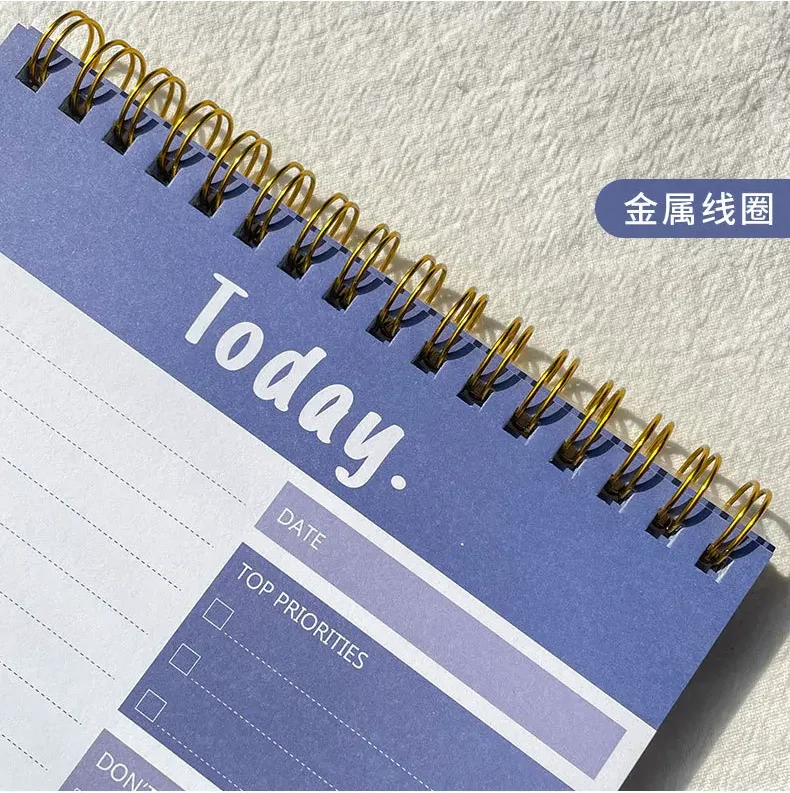 A5 Spiral notebook PP cover schedule Planner Daily Planner Weekly Planner English notepad School supplies customization
